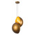 Void 24-in Pearl White dimmable LED Pendant - Vintage Brass