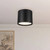 Uma 12-in White dimmable LED Semi-Flush Mount - Black