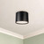 Uma 15-in White dimmable LED Semi-Flush Mount - Black