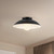 Umbra 14-in Black Semi-Flush Mount with Matte Opal Glass Diffuser - Black/Opal Glass