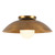 Umbra 14-in Black Semi-Flush Mount with Matte Opal Glass Diffuser - Vintage Brass/Opal Glass
