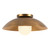 Umbra 14-in Black Semi-Flush Mount with Matte Opal Glass Diffuser - Vintage Brass/Opal Glass