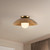 Umbra 14-in Black Semi-Flush Mount with Matte Opal Glass Diffuser - Vintage Brass/Opal Glass