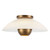 Umbra 14-in Black Semi-Flush Mount - Opal Glass/Vintage Brass