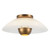 Umbra 14-in Black Semi-Flush Mount - Opal Glass/Vintage Brass