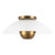 Umbra 14-in Black Semi-Flush Mount - Opal Glass/Vintage Brass