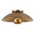 Umbra 14-in Black Semi-Flush Mount - Vintage Brass