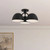Fosso 17-in Black Semi-Flush Mount - Black