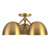Fosso 17-in Black Semi-Flush Mount - Brushed Gold
