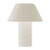 Folio 10-in Brown Vegan Leather dimmable LED Table Lamp - Pearl White