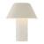 Folio 10-in Brown Vegan Leather dimmable LED Table Lamp - Pearl White