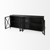Poppy I 79 in. x 16 in. Metallic Black 4-Glass Door Sideboard