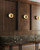 Pebble 8-in Glossy Black dimmable LED Wall Sconce - Metallic Brass