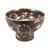 Rustic Brown Porcelain Serving Bowl Tall Base Silla Flower Motif
