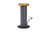 Concrete Bar Stool, Chamcha Wood Top, Stainless Steel Footrest