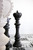 Knight Chess Sculpture, Cast Stone Black