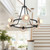 Dahlia 28-in Urban Bronze dimmable LED Chandelier with Alabaster Plates and Opal Glass Shades