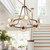 Dahlia 28-in Vintage Brass dimmable LED Chandelier with Alabaster Plates and Opal Glass Shades
