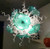 Tiffany Style Turquoise Flower Handmade Glass Chandelier Lighting