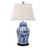 Blue and White Floral Temple Jar Lamp