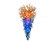 Orange Blue Spiral Stair Blown Glass Chandelier Lighting