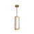 Alai 16-in Vintage Brass/Ribbed Glass LED Pendant