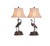 Pair Table Lamps - 2 Casting Bronze Cranes with Jade Base 23"H 14"W