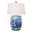 Blue and White Floral Bird Motif Porcelain Table Lamp 31"