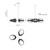Lanai 25-in Black/Opal Glass LED Chandelier