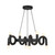 Sadie 23-in Matte Black Socket Chandelier