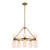 Nelly 26-in Brushed Gold/Glossy Ribbed Opal Glass Socket Chandelier