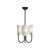 Seno 15-in Matte Black/White Cotton Fabric 3 Lights Chandeliers