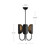 Seno 15-in Matte Black/White Cotton Fabric 3 Lights Chandeliers