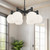 Castilla 29-in Matte Black/Opal Matte Glass 6 Lights Chandeliers