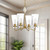 Salem 23-in Brushed Gold/Clear Glass 4 Lights Chandeliers