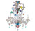 Crystal Multicolor Glass Chandelier