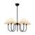 Rosemary 31-in Matte Black/Folded White Socket Chandelier