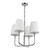 Plisse 23-in Chrome/Opal Matte Glass 4 Lights Chandeliers
