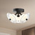 Hera 12-in Matte Black/Clear Ribbed Glass LED Flush Mount