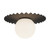 Plume 12-in Matte Black/Opal Matte Glass 1 Light Flush Mount