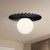 Plume 12-in Matte Black/Opal Matte Glass 1 Light Flush Mount