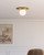 Plume 14-in Brushed Gold/Opal Matte Glass 1 Light Flush Mount