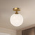 Nouveau 8-in Aged Gold/Opal Matte Glass 1 Light Flush Mount
