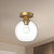 Castilla 8-in Aged Gold/Clear Glass 1 Light Flush Mount