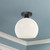 Castilla 10-in Matte Black/Opal Matte Glass 1 Light Flush Mount