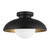 Rubio 11-in Matte Black/Opal Matte Glass 1 Light Flush Mount