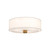 Theo 24-in Aged Gold/White Linen 3 Lights Flush Mount