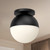 Monae 10-in Black/Opal Glass 1 Light Flush Mount
