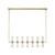 Revolve Clear Glass/Natural Brass 14 Lights Linear Pendant