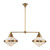 Willard 41-in Vintage Brass/Opal Matte Glass 2 Lights Linear Pendant